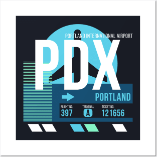 Portland (PDX) Airport Code Baggage Tag Posters and Art